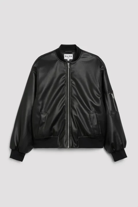 veste en faux cuir noir Nakd