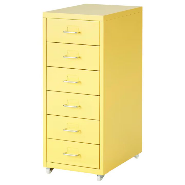 caisson à tiroirs jaune sur roulettes Ikea