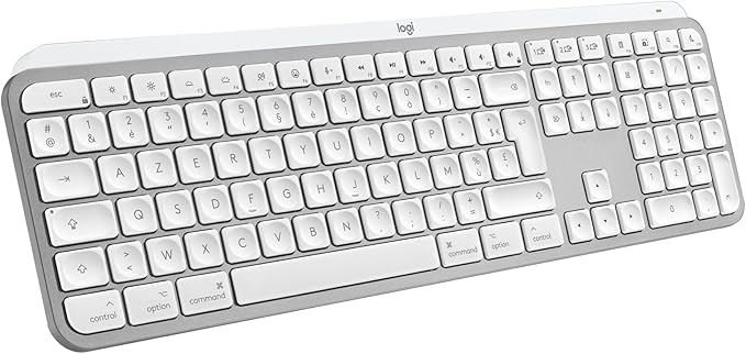 clavier d'ordinateur gris et blanc Logitech