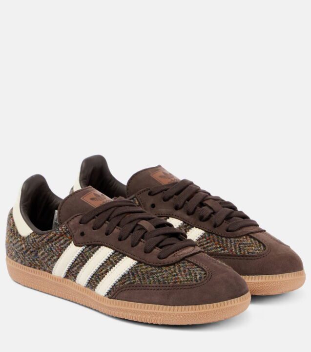 baskets Adidas Samba bi matière marron