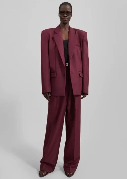 blazer oversize bordeaux burgundy The Frankie Shop