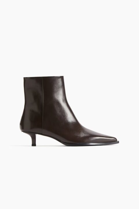 bottines bout pointu effet cuir marron H&M