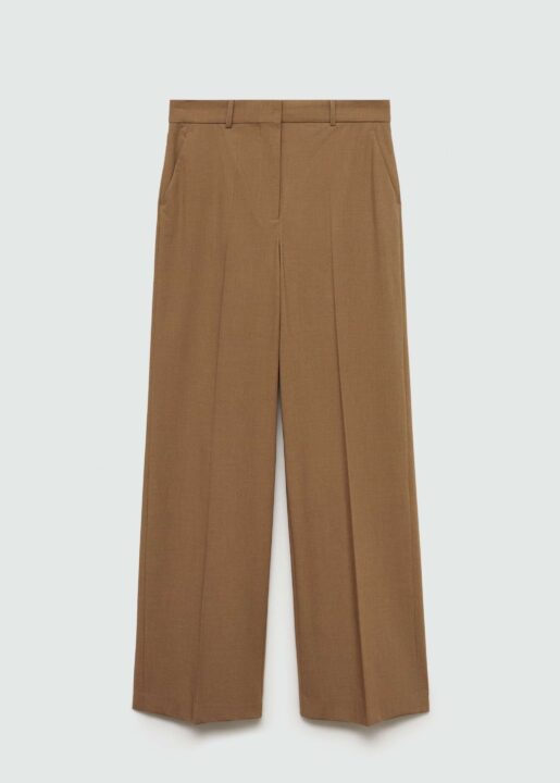 pantalon large camel Mango