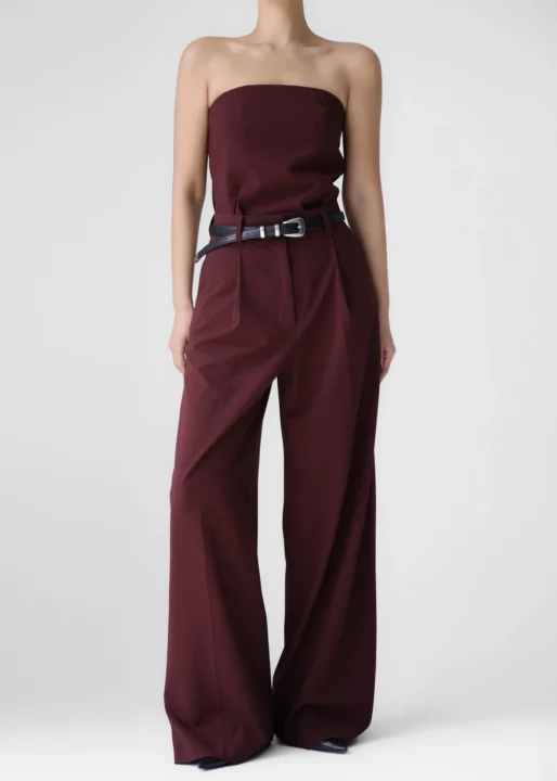 pantalon large bordeaux The Frankie Shop