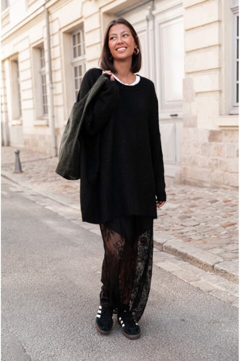 pull en maille oversize noir Pretty Wire