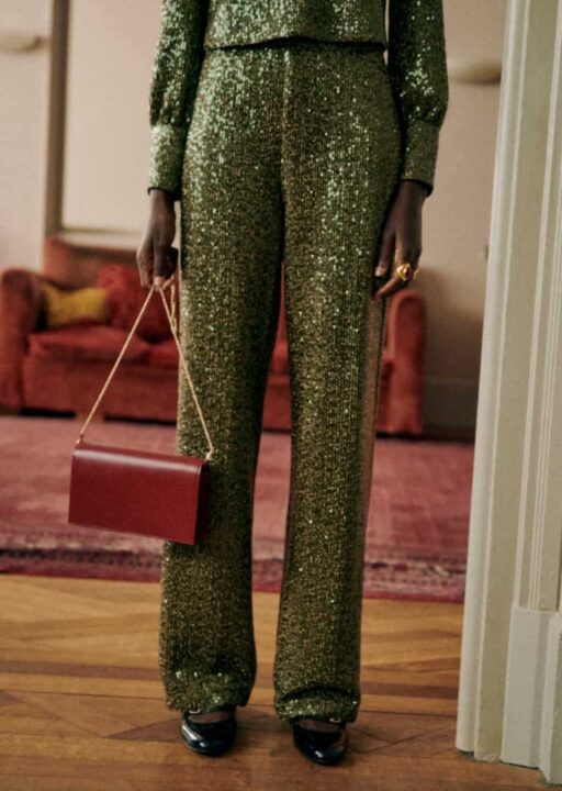 pantalon sequins vert Sézane