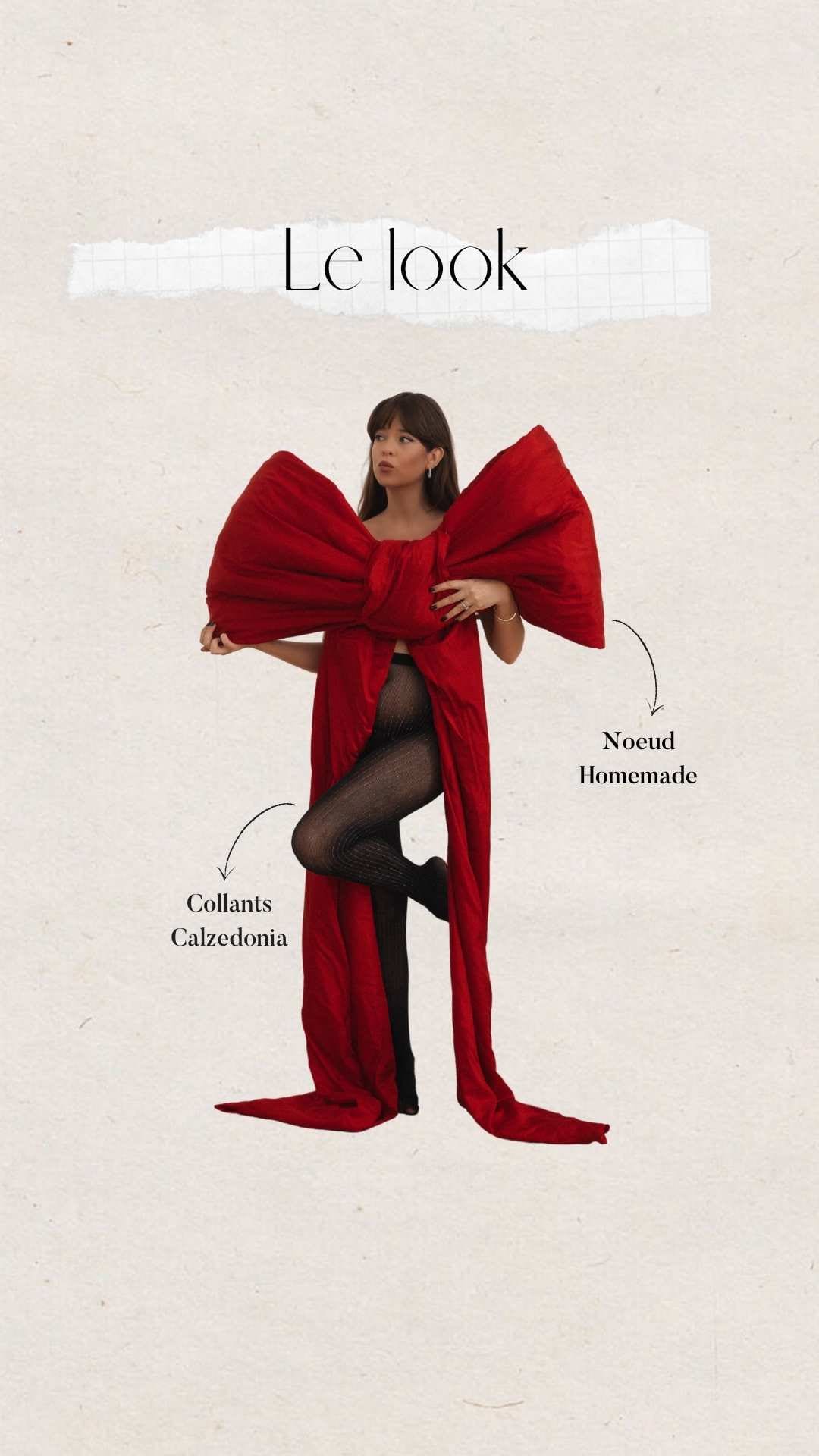 tenue shooting de Noël 2024 : collants Calzedonia collection fêtes