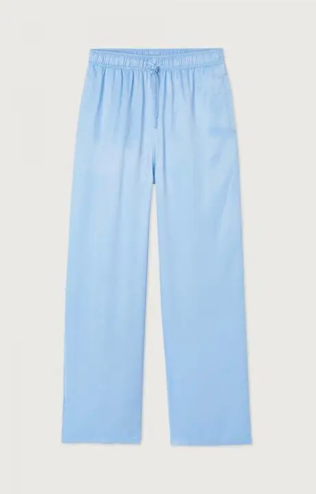 pantalon bleu femme effet soie American Vintage