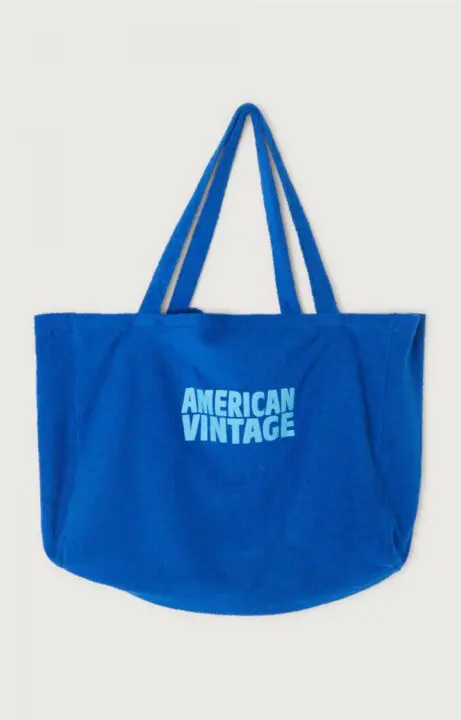 tote bag bleu en éponge American Vintage