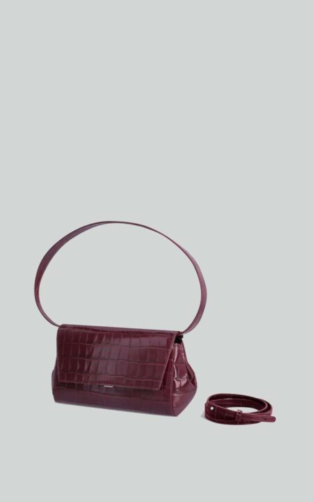 petit sac en cuir embossé bordeaux Kaai