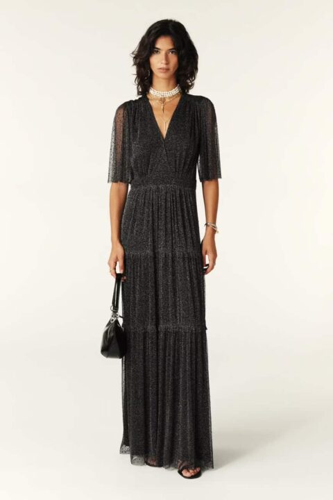 robe longue noire pailletée Bash