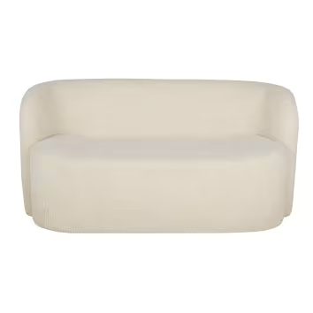 canapé 2 places en tissu bouclette écru Maisons du Monde
