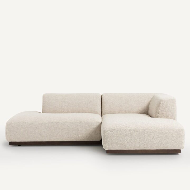 canapé d'angle arrondi tissu bouclette La Redoute
