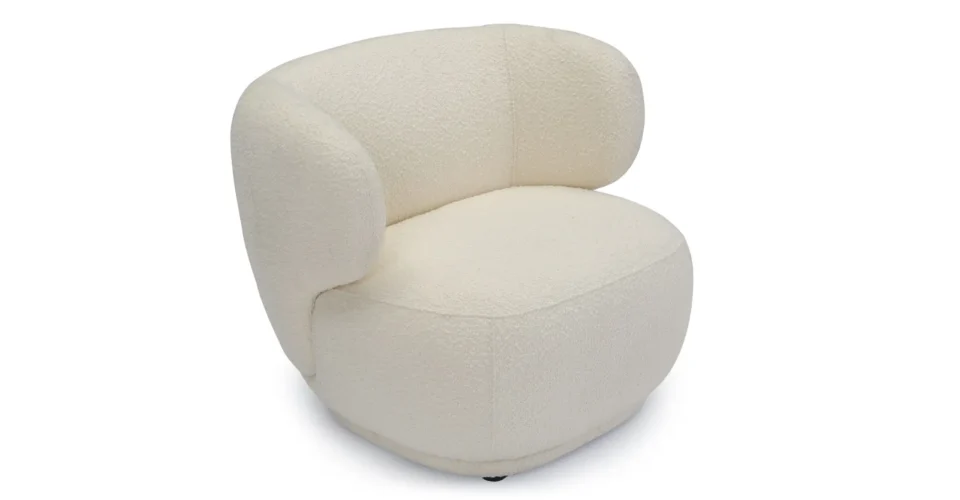 fauteuil en tissu bouclette blanc NV Gallery