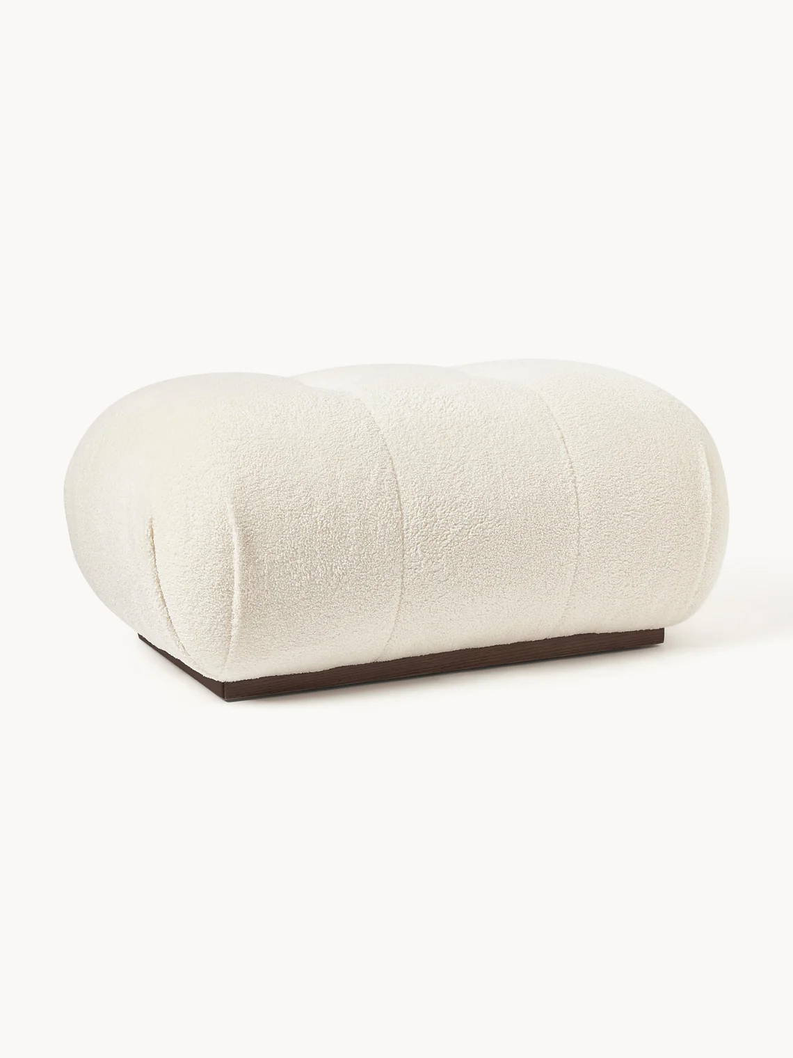 pouf blanc en tissu bouclé Stanley Westwing