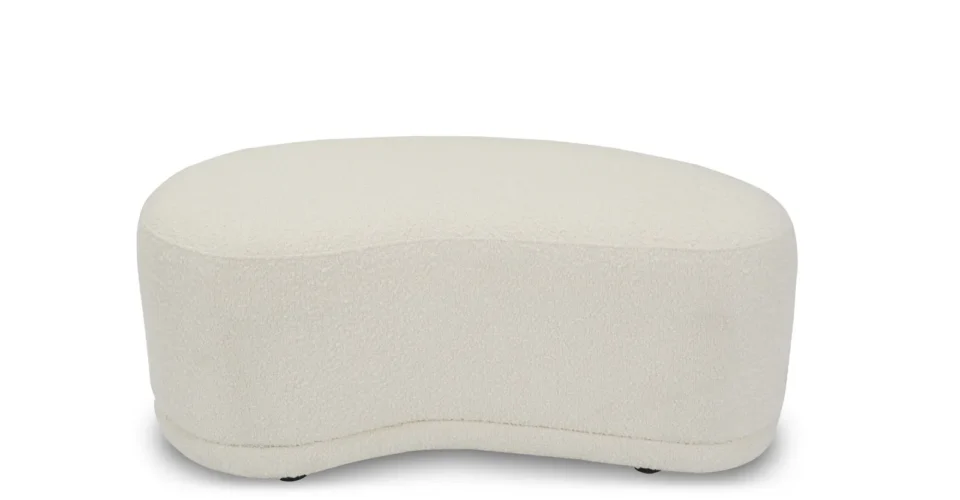 pouf haricot en tissu bouclette blanc NV Gallery