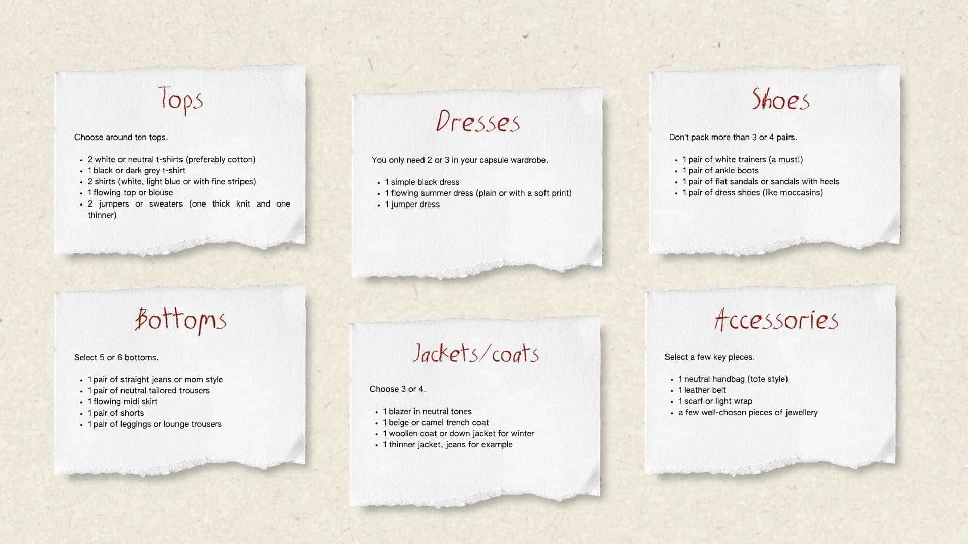 my checklist to build your capsule wardrobe