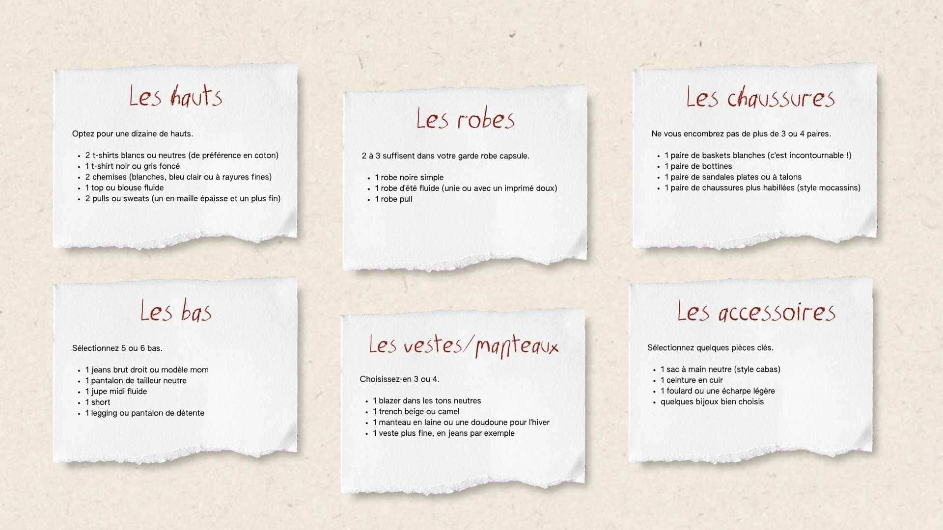 ma checklist pour créer votre garde robe capsule