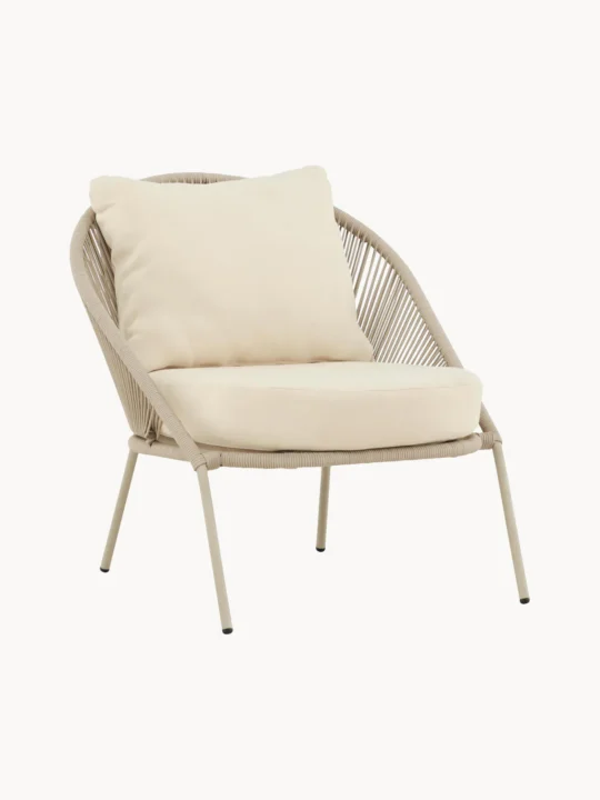 chaise de jardin beige avec coussins Westwing