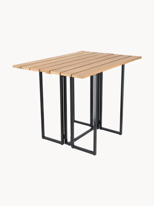 table de jardin en teak et metal noir Westwing