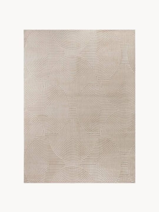 tapis beige de jardin avec formes organiques en relief Westwing